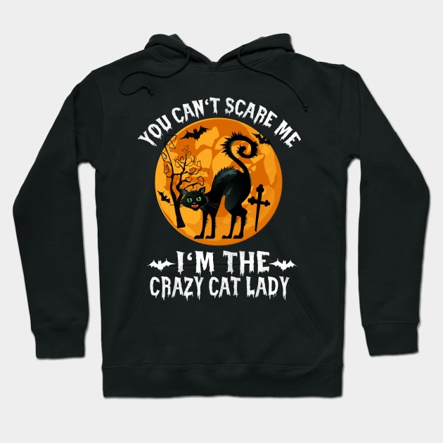 Halloween You can`t scare me, I`m the scary Cat Lady Hoodie by Lin-Eve